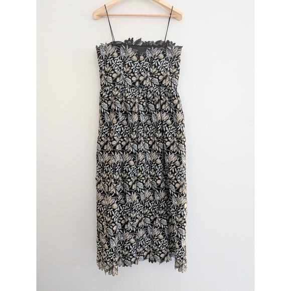 Monique Lhuillier Garden Lace Sheath Dress / Gown Black US Size 12 - Picture 5 of 10